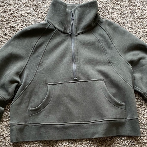 lululemon athletica Tops - Lululemon Half Zip Funnel Neck Scuba M/L “Carob Brown”